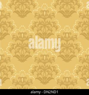 Nahtlose goldenen floralen Tapetenmuster Stock Vektor