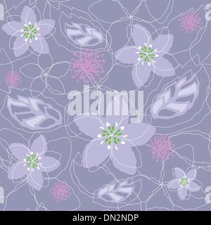 Nahtlose Licht lila Blumenmuster Stock Vektor
