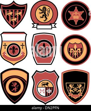 klassische Griffin königlichen Emblem Abzeichen Schild Stock Vektor