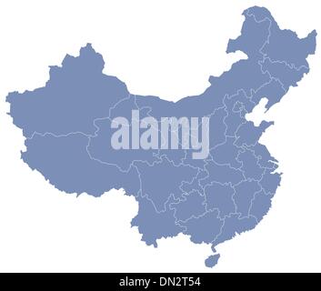 Vektorkarte der Volksrepublik China (VRC) Stock Vektor