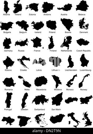 42 Länder Europas Stock Vektor