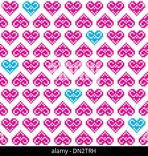 Herz rosa nahtlose Hintergrund, Muster - Valentinstag Stock Vektor