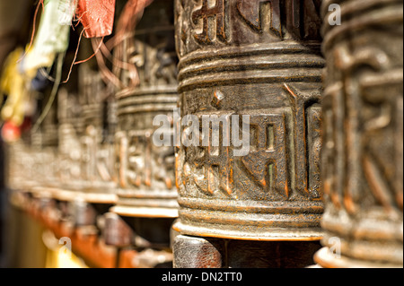 Boudhanath Tempelglocken im Kathmandu-Tal, Nepal Stockfoto