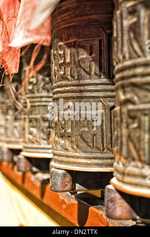Boudhanath Tempelglocken im Kathmandu-Tal, Nepal Stockfoto