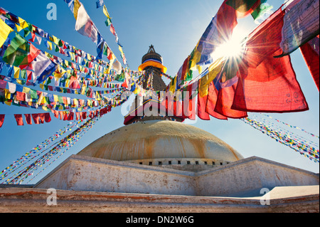 Boudhanath Stupa in Kathmandu-Tal, Nepal Stockfoto