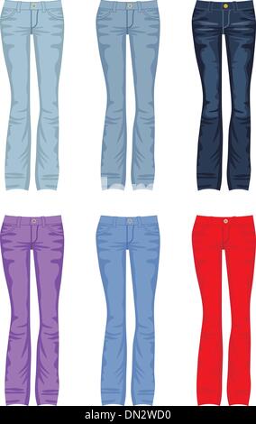 Satz von Jeans Stock Vektor