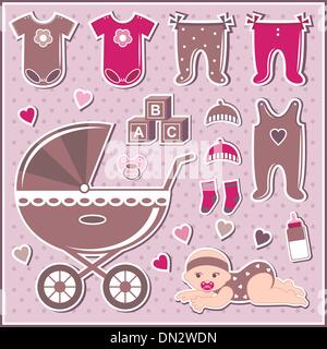 Set von Baby Girl Icons Stock Vektor