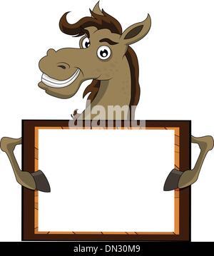 Pferd mit leere Zeichen Stock Vektor