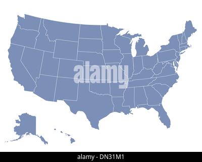 Vektorkarte von den Vereinigten Staaten von Amerika Stock Vektor