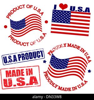 Produkt der USA Briefmarken Stock Vektor