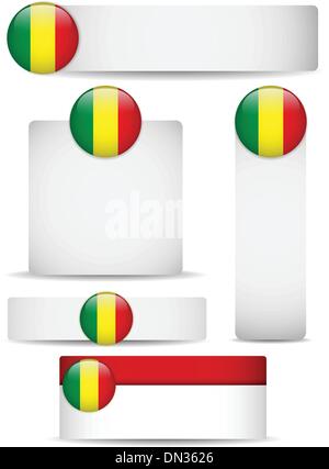 Mali-Land-Reihe von Bannern Stock Vektor