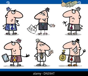 Geschäftsleute cartoon-Figuren-set Stock Vektor