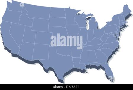 Vektorkarte von den Vereinigten Staaten von Amerika Stock Vektor