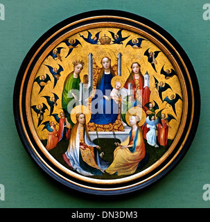 Köln 1440 thronende Madonna mit Kind Heiligen Jungfrauen Musik Engel Deutsch Deutschland Stockfoto