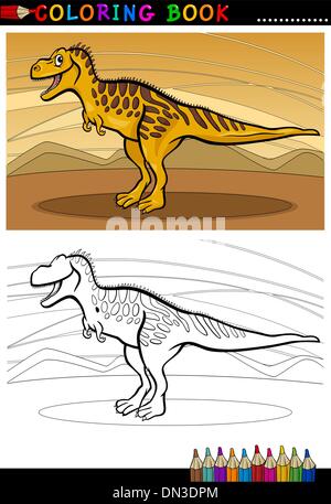 Tarbosaurus Dinosaurier für Malbuch Stock Vektor