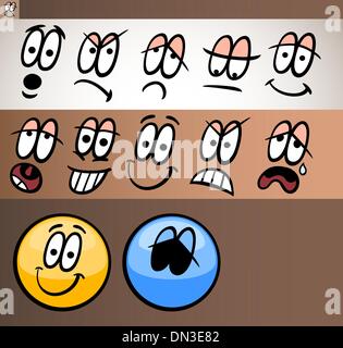 Emoticon Elemente gesetzt Cartoon illustration Stock Vektor