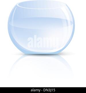 Glas-Vase oder rundes Aquarium Stock Vektor
