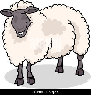 Schafe auf dem Bauernhof Tier Cartoon illustration Stock Vektor