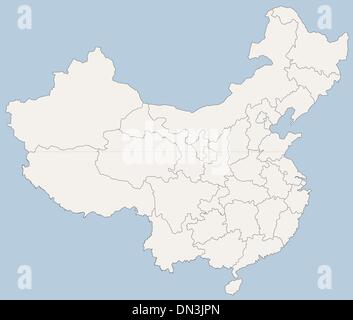 Vektorkarte der Volksrepublik China (VRC) Stock Vektor