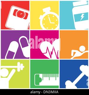Fitness-Ikonen Stock Vektor