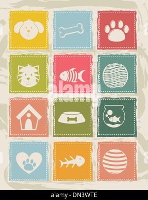 Haustiere-Symbole Stock Vektor
