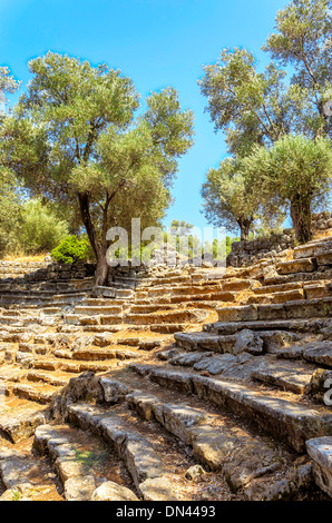 Cedar Island (Türkisch: Sedir Adası) alte Stadt von Kedriai, auch bekannt als Cleopatra-Insel im Golf von Gökova, Mugla, Türkei Stockfoto