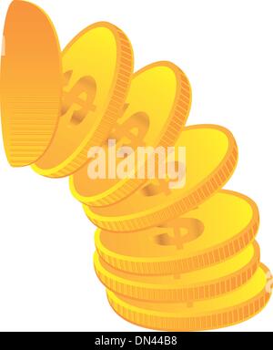 gelben Münzen Stock Vektor
