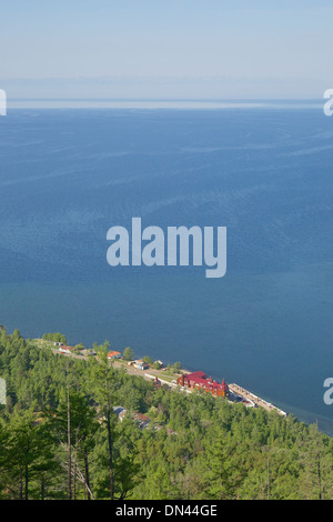 Legende des Baikal-Hotel am Ufer des Baikalsees in Listwjanka, Sibirien, Russland Stockfoto
