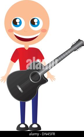 Junge mit Gitarre Stock Vektor