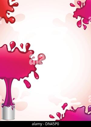 Rosa und rote Tinte Splash Hintergrund. Stock Vektor