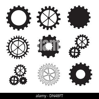 Schwarzen Zahnräder Stock Vektor