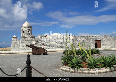 Castillo de San Salvador De La Punta, Malecón, Alt-Havanna (La Habana Vieja), Kuba, Karibik, Mittelamerika Stockfoto