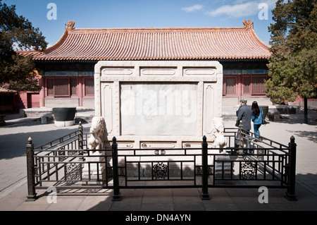 Große Marmor Stein vor Jing Ren Gong (Palast des großen Wohlwollen) in der verbotenen Stadt, Peking, China Stockfoto