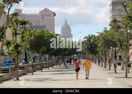 Paseo de Martí (aka Paseo del Prado), die Altstadt von Havanna (La Habana Vieja), Kuba, Karibik, Mittelamerika Stockfoto