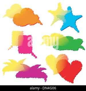 Reihe von bunten transparenten Sprechblasen Stock Vektor