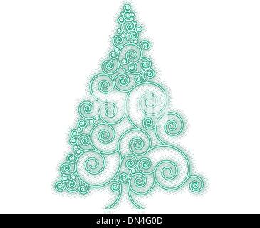 Weihnachtskarte stilisierte grün leuchten. + EPS8 Stock Vektor