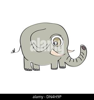 kleinen niedlichen Elefanten isoliert auf weißem Hintergrund Stock Vektor