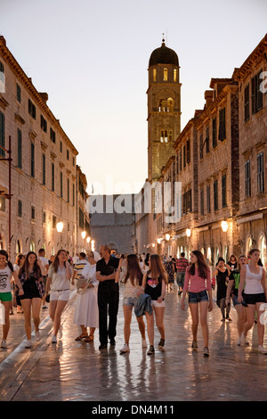 Dubrovnik, Kroatien. Nachtleben in der Altstadt. Stockfoto