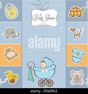 Baby Boy-Dusche-Karte Stock Vektor