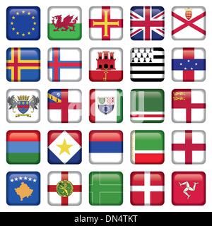 Europaplatz-Flaggen-Icons Set Stock Vektor