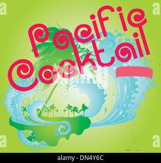 Pazifik-Palm Beach-Vektorgrafiken Stock Vektor