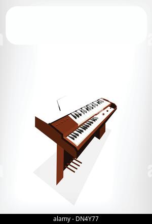 Ein Retro-Orgel mit einem weißen Banner Stock Vektor