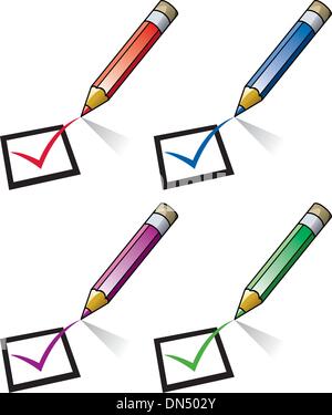 Bleistifte und Checkliste Stock Vektor