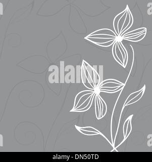 Vintage Karte mit hand gezeichnete Blumen Stock Vektor