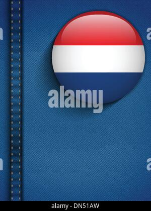 Niederlande Flagge Button in Jeans-Tasche Stock Vektor