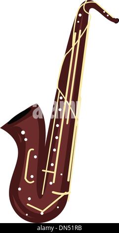 Eine musikalische Tenorsaxophon, Isolated on White Background Stock Vektor