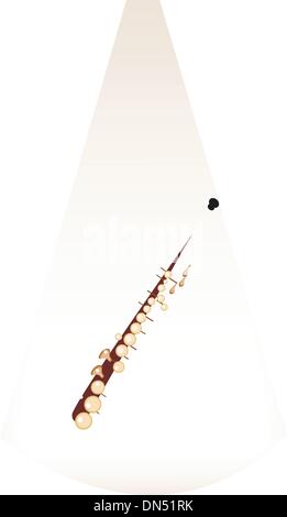 Eine musikalische Sopransaxophon auf Hintergrund braun Bühne Stock Vektor