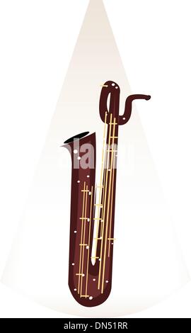 Eine musikalische Baritonsaxophon auf Hintergrund braun Bühne Stock Vektor