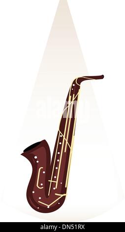 Eine musikalische Altsaxophon auf Hintergrund braun Bühne Stock Vektor