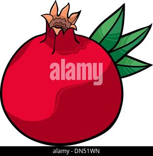 Granatapfel-Frucht-Cartoon-Abbildung Stock Vektor